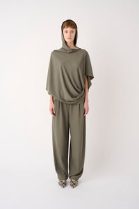 CREPE FABRIC BALLOON BLOUSE.